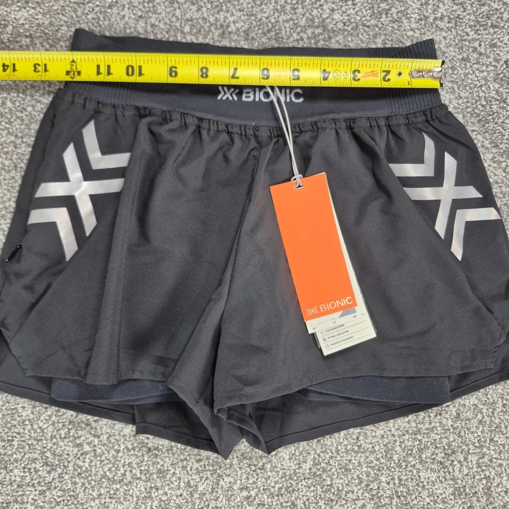 X-Bionic Twyce Race 2-in-1 Running Shorts‎ Womens Large Black Athletic NWT